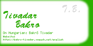 tivadar bakro business card
