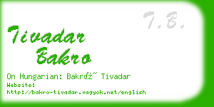 tivadar bakro business card